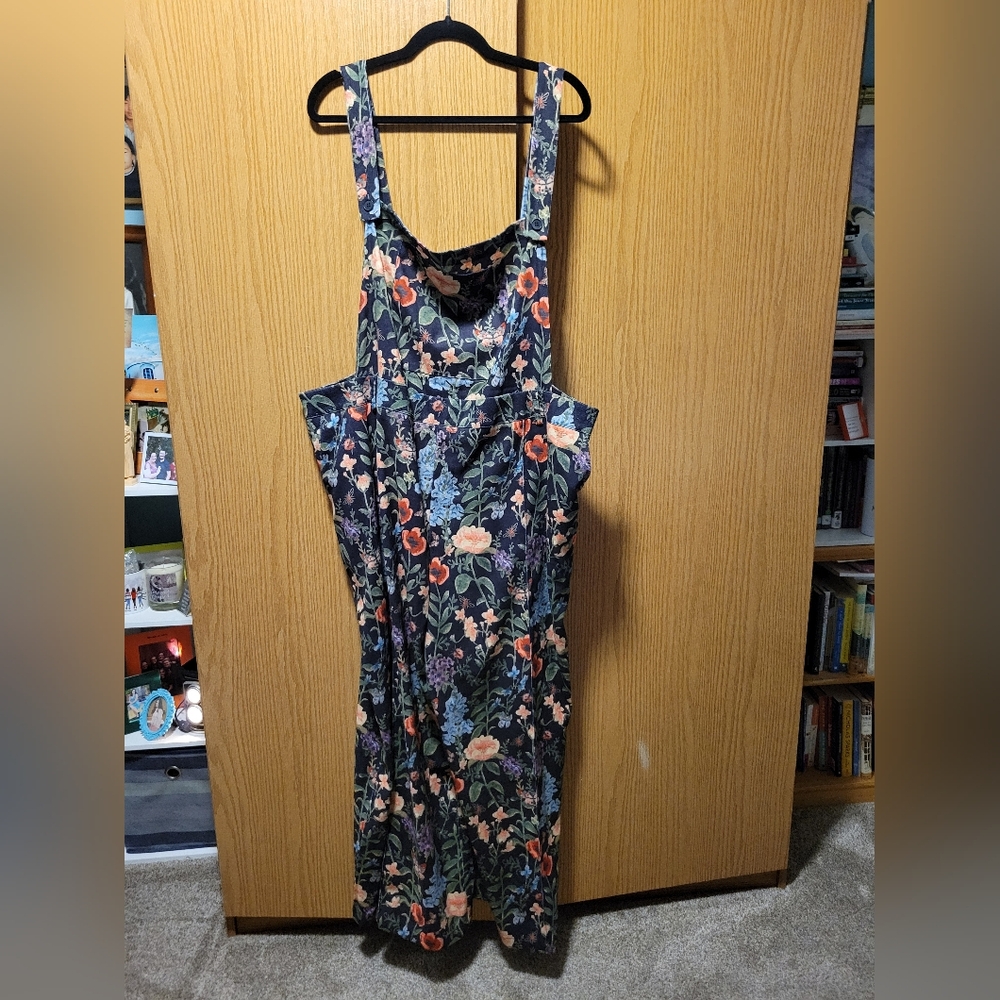 Floral Print Women's Jumpsuit - Navy Multicolor